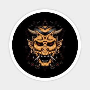 Devil mask illustration Magnet